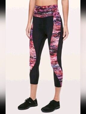 Lululemon Womens Sweat & Repeat Crop High Waist Colorful Workout Legging 21" 8